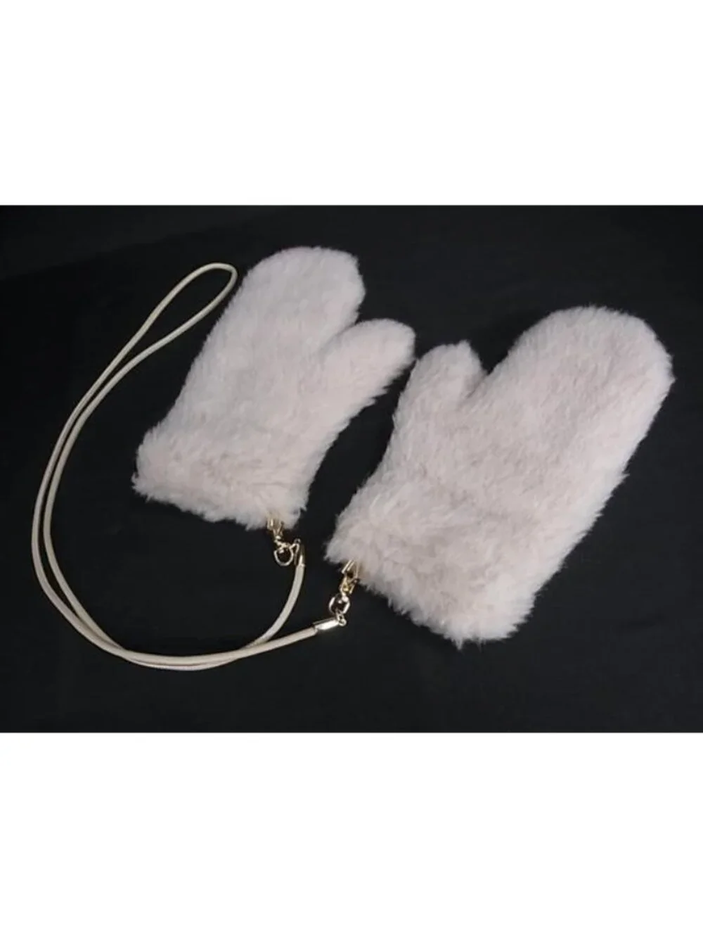 Max Mara Teddy Bear Alpaca Wool Fur Mittens ML Light Beche Gloves